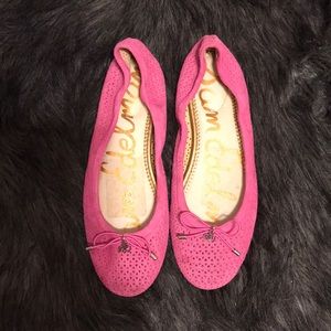 Sam Edelman suede hot pink flats